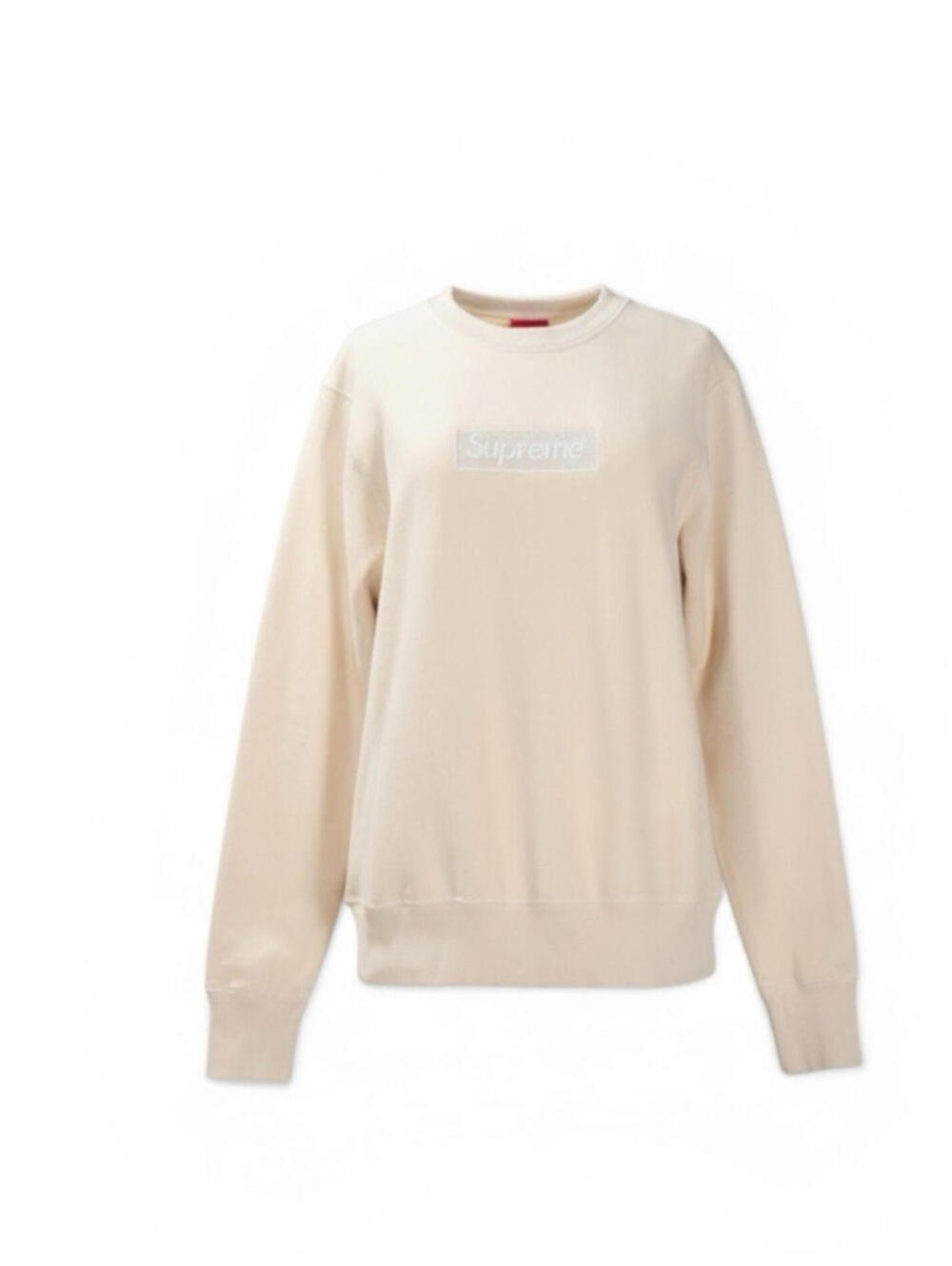 Supreme Men Box Logo Crewneck Sweatshirt Cream Medium Canada FW18 Pullover Shirt
